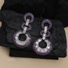 Purple Color American Diamond Earrings (ADE552PRP)