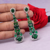 Green Color American Diamond Earrings (ADE555GRN)