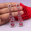 Ruby Color American Diamond Earrings (ADE555RUBY)