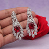 Red Color American Diamond Earrings (ADE556RED)