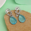 Sky Blue Color American Diamond Earrings (ADE561SBLU)