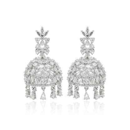 Silver Color American Diamond Earrings (ADE562SLV)