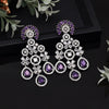 Light Purple Color American Diamond Earrings (ADE565LPRP)