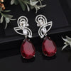 Maroon Color American Diamond Earrings (ADE569MRN)