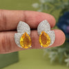 Yellow Color American Diamond Earrings (ADE572YLW)