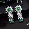 Green Color American Diamond Earrings (ADE575GRN)