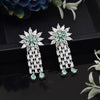 Pista Green Color American Diamond Earrings (ADE575PGRN)