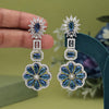 Blue Color American Diamond Earrings (ADE576BLU)