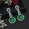 Green Color American Diamond Earrings (ADE576GRN)