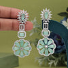 Pista Green Color American Diamond Earrings (ADE576PGRN)