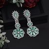 Pista Green Color American Diamond Earrings (ADE576PGRN)