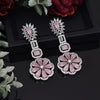 Pink Color American Diamond Earrings (ADE576PNK)