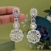 Silver Color American Diamond Earrings (ADE576SLV)