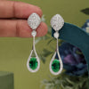 Green Color American Diamond Earrings (ADE580GRN)