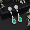 Green Color American Diamond Earrings (ADE580GRN)