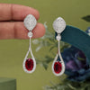 Red Color American Diamond Earrings (ADE580RED)