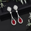 Red Color American Diamond Earrings (ADE580RED)