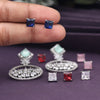 Multi Color American Diamond Earrings And Different Color Changeable Studs (ADE581MLT)