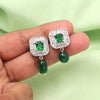 Green Color American Diamond Earrings (ADE583GRN)