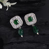 Green Color American Diamond Earrings (ADE583GRN)