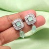 Pista Green Color American Diamond Earrings (ADE583PGRN)