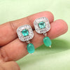 Rama Green Color American Diamond Earrings (ADE583RGRN)