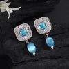 Sky Blue Color American Diamond Earrings (ADE583SBLU)