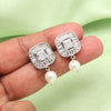 White Color American Diamond Earrings (ADE583WHT)