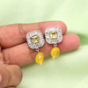 Yellow Color American Diamond Earrings (ADE583YLW)