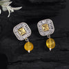 Yellow Color American Diamond Earrings (ADE583YLW)