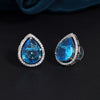 Firozi Color American Diamond Earrings (ADE584FRZ)