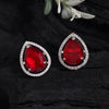 Maroon Color American Diamond Earrings (ADE584MRN)