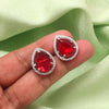 Maroon Color American Diamond Earrings (ADE584MRN)