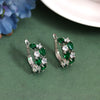 Green Color American Diamond Earrings (ADE585GRN)