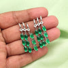 Green Color American Diamond Earrings (ADE586GRN)