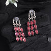 Ruby Color American Diamond Earrings (ADE586RUBY)