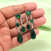 Green Color American Diamond Earrings (ADE587GRN)