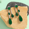 Green Color American Diamond Earrings (ADE587GRN)