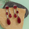 Maroon Color American Diamond Earrings (ADE587MRN)