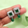 Green Color American Diamond Earrings (ADE588GRN)