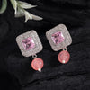 Pink Color American Diamond Earrings (ADE588PNK)