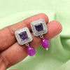 Purple Color American Diamond Earrings (ADE588PRP)