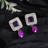 Purple Color American Diamond Earrings (ADE588PRP)