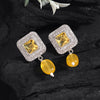 Yellow Color American Diamond Earrings (ADE588YLW)