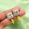 Yellow Color American Diamond Earrings (ADE588YLW)