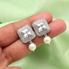 White Color American Diamond Earrings (ADE589WHT)