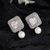 White Color American Diamond Earrings (ADE589WHT)