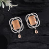 Brown Color American Diamond Earrings (ADE590BRW)