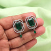 Green Color American Diamond Earrings (ADE590GRN)