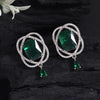 Green Color American Diamond Earrings (ADE590GRN)